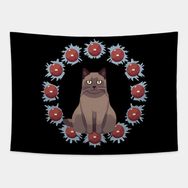 Burmese Cat Xmas Ornament, Love Cats Tapestry by logiamerch