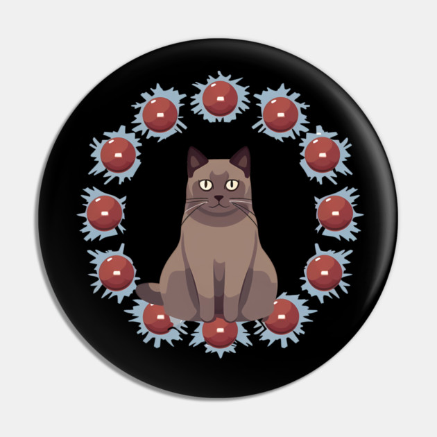 Burmese Cat Xmas Ornament, Love Cats Pin by logiamerch