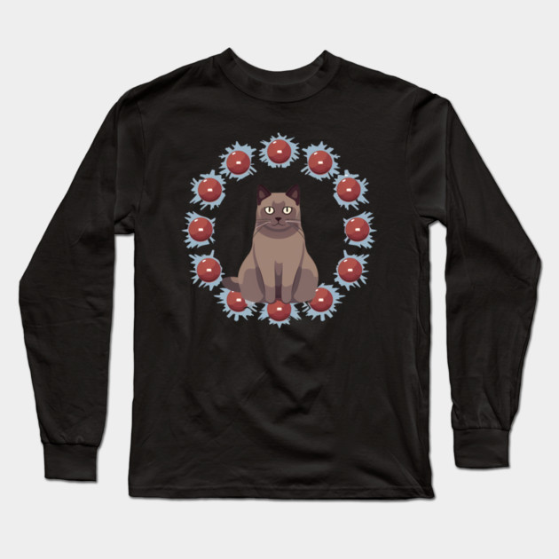 Burmese Cat Xmas Ornament, Love Cats Long Sleeve T-Shirt by logiamerch