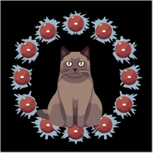 Burmese Cat Xmas Ornament, Love Cats Posters and Art