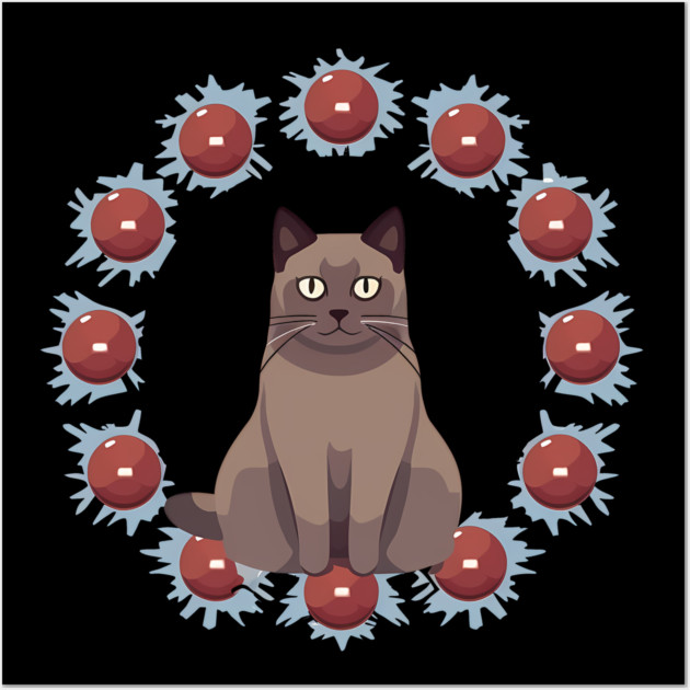 Burmese Cat Xmas Ornament, Love Cats Wall Art by logiamerch