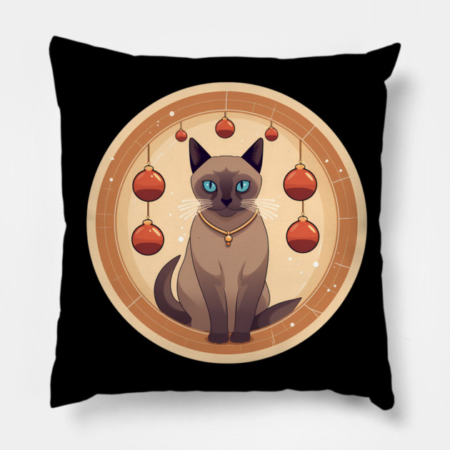Burmese Cat Xmas Ornament, Love Cats Pillow by logiamerch