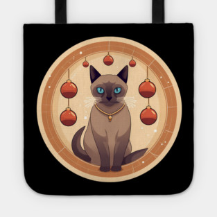 Burmese Cat Xmas Ornament, Love Cats Tote
