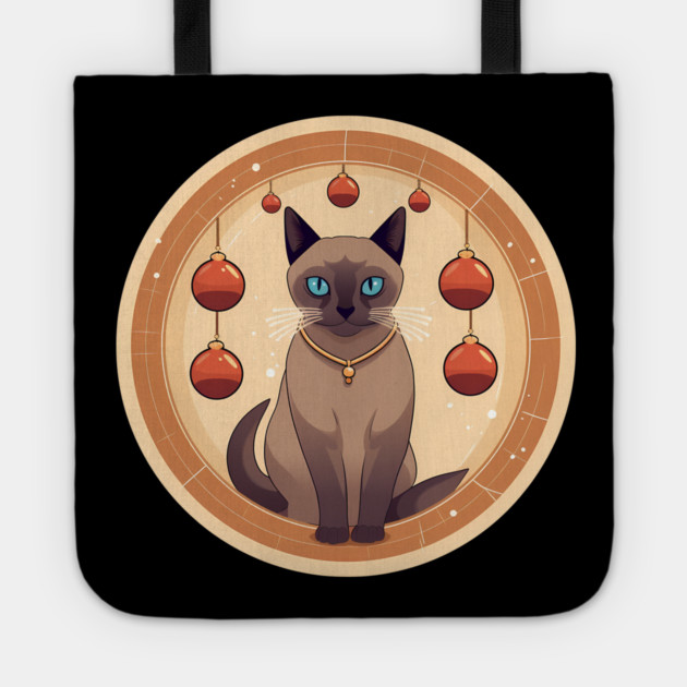 Burmese Cat Xmas Ornament, Love Cats Tote by logiamerch