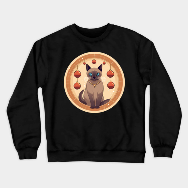 Burmese Cat Xmas Ornament, Love Cats Crewneck Sweatshirt by logiamerch