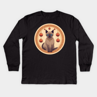 Burmese Cat Xmas Ornament, Love Cats Kids Long Sleeve T-Shirt