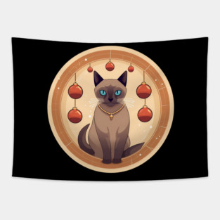Burmese Cat Xmas Ornament, Love Cats Tapestry