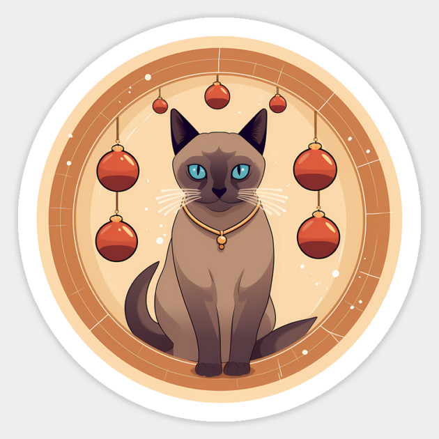 Burmese Cat Xmas Ornament, Love Cats Sticker by logiamerch
