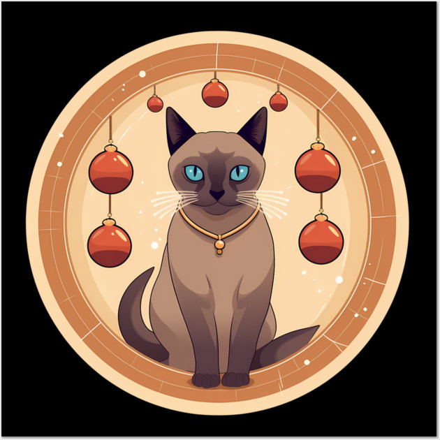 Burmese Cat Xmas Ornament, Love Cats Wall Art by logiamerch