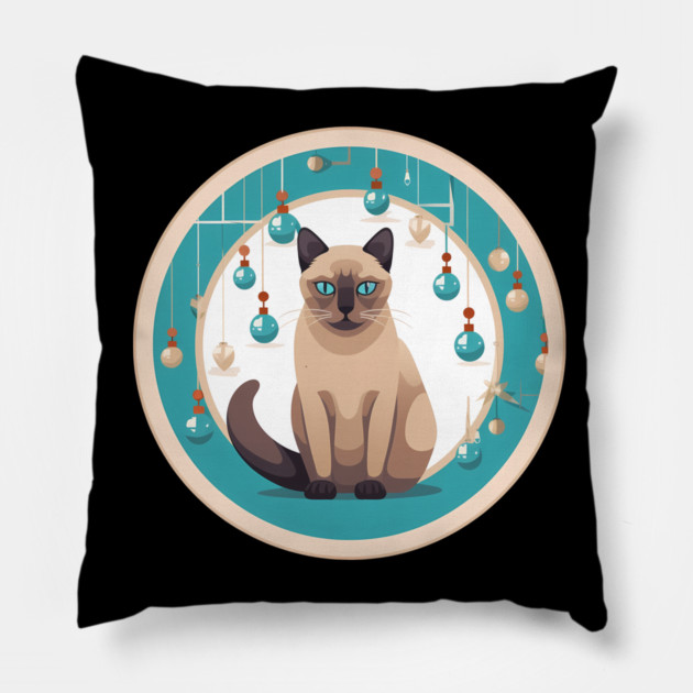 Burmese Cat Xmas Ornament, Love Cats Pillow by logiamerch