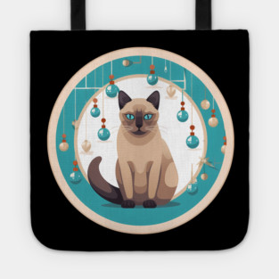 Burmese Cat Xmas Ornament, Love Cats Tote
