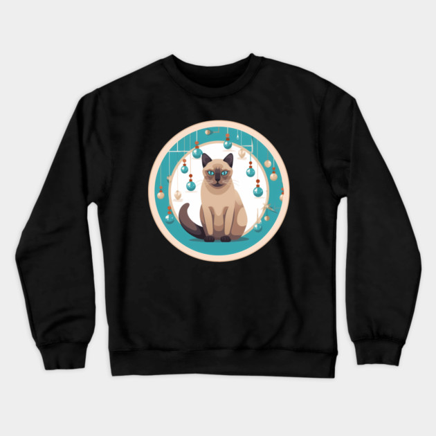 Burmese Cat Xmas Ornament, Love Cats Crewneck Sweatshirt by logiamerch