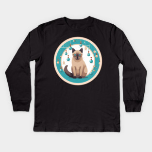 Burmese Cat Xmas Ornament, Love Cats Kids Long Sleeve T-Shirt