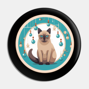 Burmese Cat Xmas Ornament, Love Cats Pin