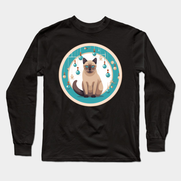 Burmese Cat Xmas Ornament, Love Cats Long Sleeve T-Shirt by logiamerch