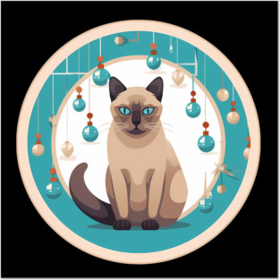 Burmese Cat Xmas Ornament, Love Cats Posters and Art