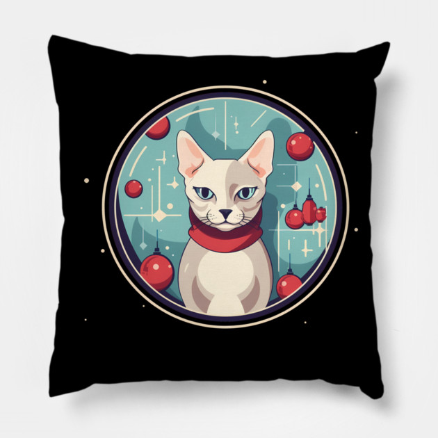 Devon Rex Cat Xmas Ornament, Love Cats Pillow by logiamerch