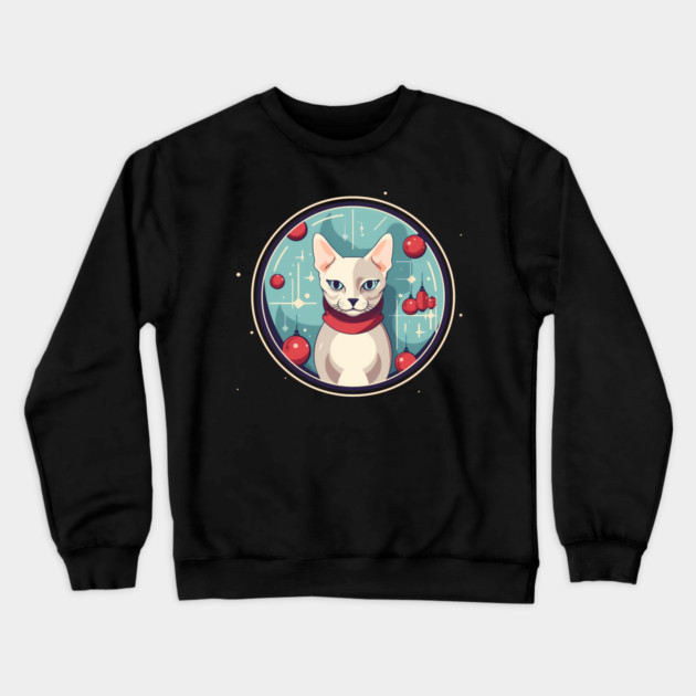 Devon Rex Cat Xmas Ornament, Love Cats Crewneck Sweatshirt by logiamerch