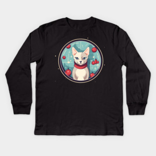Devon Rex Cat Xmas Ornament, Love Cats Kids Long Sleeve T-Shirt
