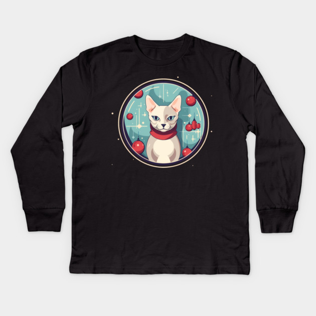 Devon Rex Cat Xmas Ornament, Love Cats Kids Long Sleeve T-Shirt by logiamerch
