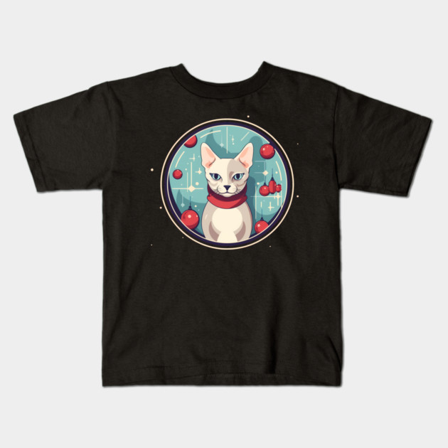 Devon Rex Cat Xmas Ornament, Love Cats Kids T-Shirt by logiamerch