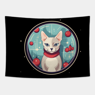 Devon Rex Cat Xmas Ornament, Love Cats Tapestry