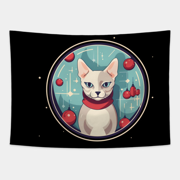 Devon Rex Cat Xmas Ornament, Love Cats Tapestry by logiamerch