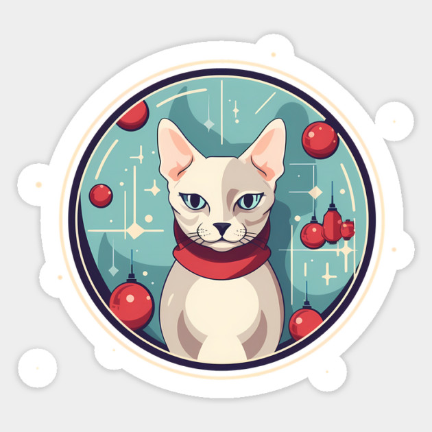Devon Rex Cat Xmas Ornament, Love Cats Sticker by logiamerch