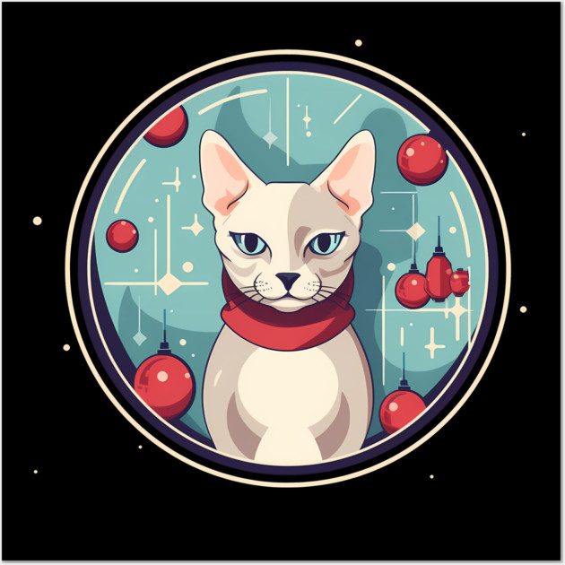 Devon Rex Cat Xmas Ornament, Love Cats Wall Art by logiamerch