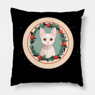 Devon Rex Cat Xmas Ornament, Love Cats Pillow