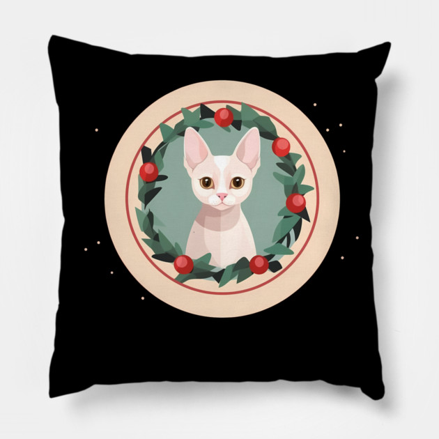 Devon Rex Cat Xmas Ornament, Love Cats Pillow by logiamerch