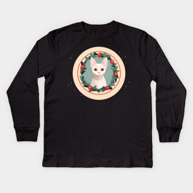 Devon Rex Cat Xmas Ornament, Love Cats Kids Long Sleeve T-Shirt by logiamerch