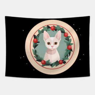 Devon Rex Cat Xmas Ornament, Love Cats Tapestry