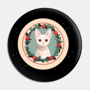 Devon Rex Cat Xmas Ornament, Love Cats Pin