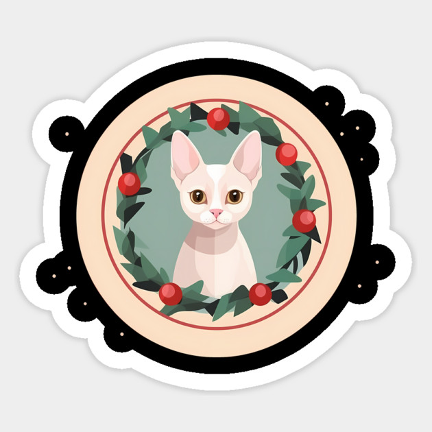 Devon Rex Cat Xmas Ornament, Love Cats Sticker by logiamerch