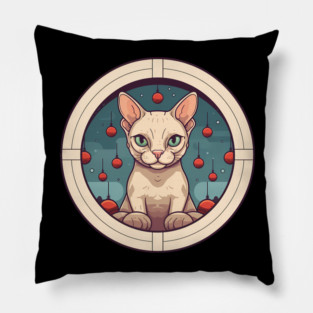Devon Rex Cat Xmas Ornament, Love Cats Pillow