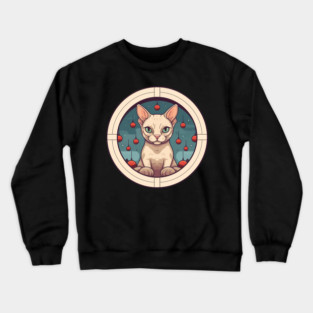 Devon Rex Cat Xmas Ornament, Love Cats Crewneck Sweatshirt