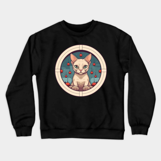 Devon Rex Cat Xmas Ornament, Love Cats Crewneck Sweatshirt by logiamerch