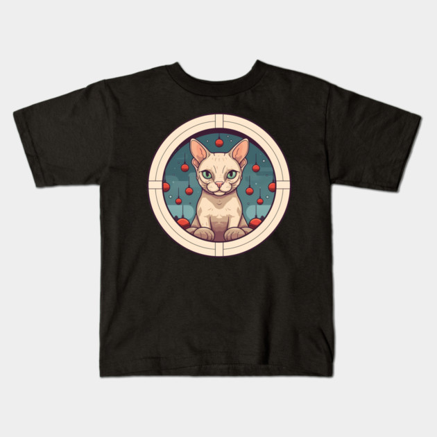Devon Rex Cat Xmas Ornament, Love Cats Kids T-Shirt by logiamerch