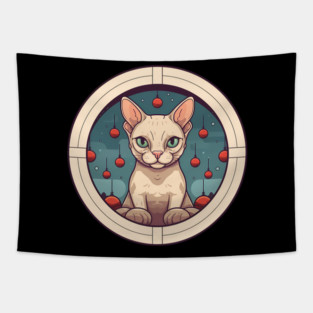 Devon Rex Cat Xmas Ornament, Love Cats Tapestry