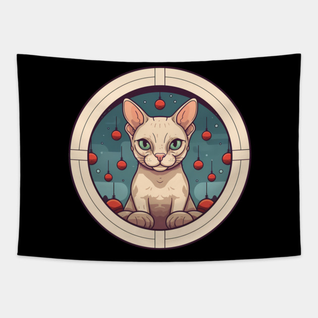 Devon Rex Cat Xmas Ornament, Love Cats Tapestry by logiamerch