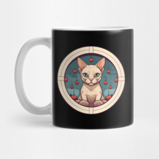 Devon Rex Cat Xmas Ornament, Love Cats Mug