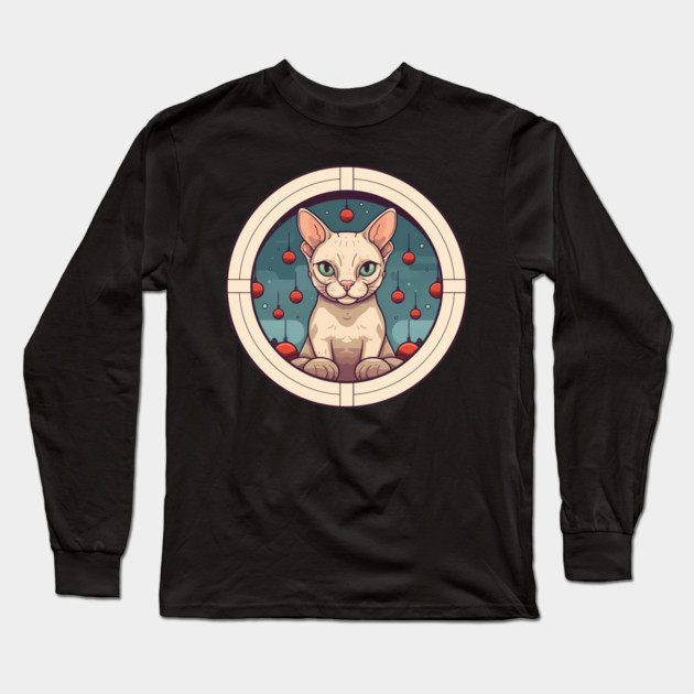 Devon Rex Cat Xmas Ornament, Love Cats Long Sleeve T-Shirt by logiamerch