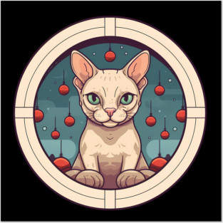Devon Rex Cat Xmas Ornament, Love Cats Posters and Art