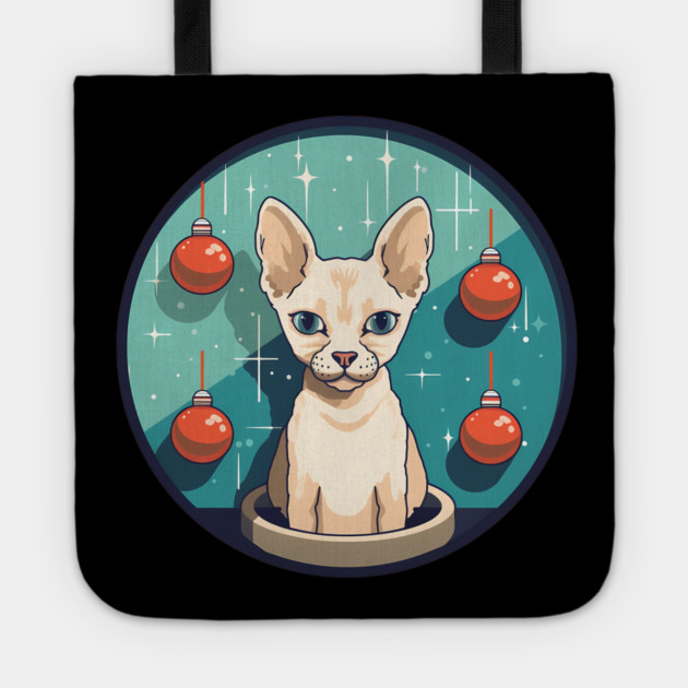 Devon Rex Cat Xmas Ornament, Love Cats Tote by logiamerch