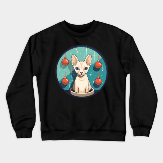 Devon Rex Cat Xmas Ornament, Love Cats Crewneck Sweatshirt by logiamerch