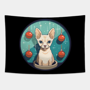 Devon Rex Cat Xmas Ornament, Love Cats Tapestry
