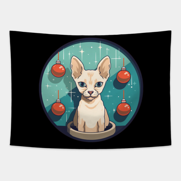 Devon Rex Cat Xmas Ornament, Love Cats Tapestry by logiamerch