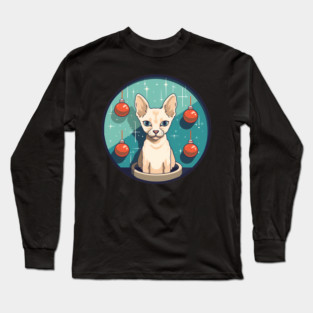 Devon Rex Cat Xmas Ornament, Love Cats Long Sleeve T-Shirt