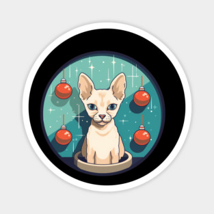 Devon Rex Cat Xmas Ornament, Love Cats Magnet